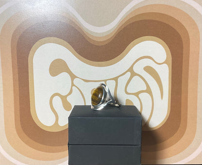 Bague "Byū" Argent et Œil de Tigre