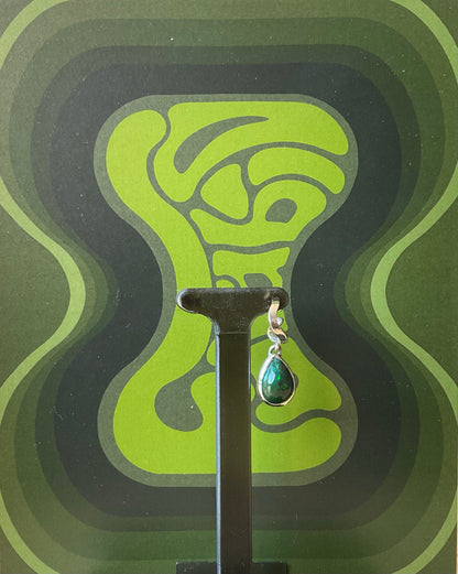 Boucle d'oreille "Nami" Argent et Pendentif Opale Noire