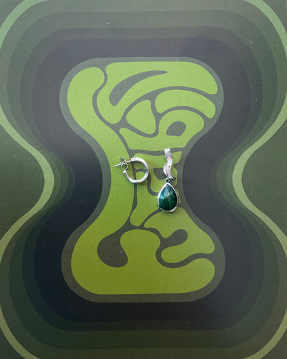 Boucle d'oreille "Nami" Argent et Pendentif Opale Noire