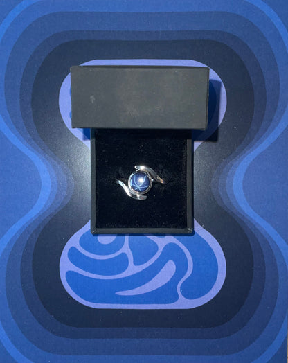 Bague "Muryō" Argent et Saphir Étoilé