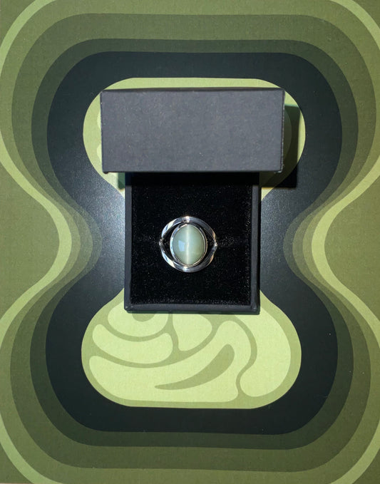 Bague "Byū" Argent et Chrysoberyl Oeil de chat
