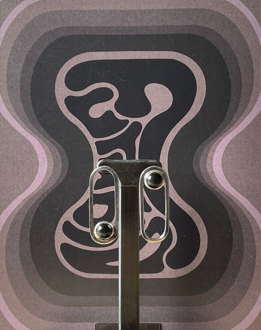 Boucle d'oreilles "Furiko" Argent et Obsidienne Oeil Celeste