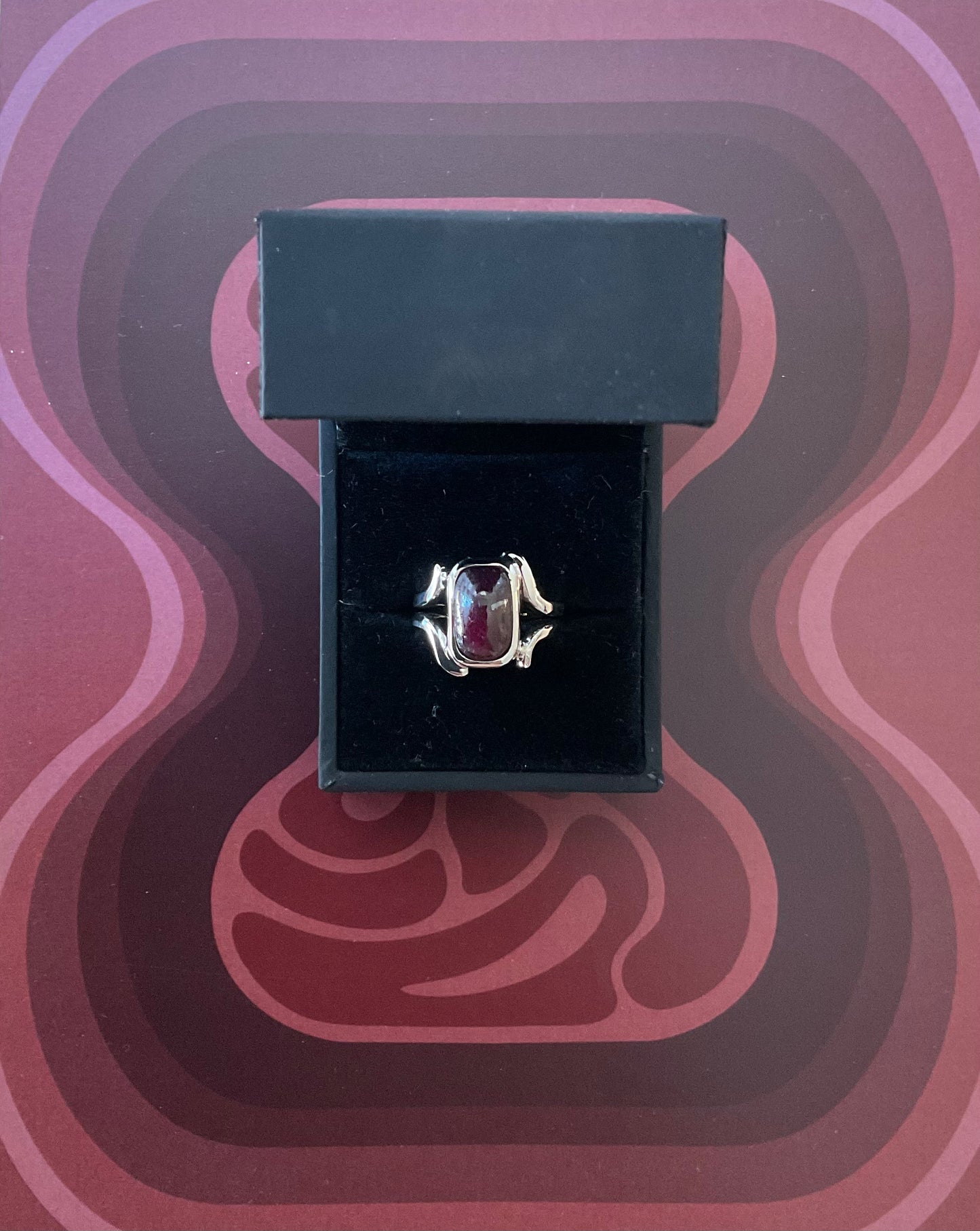 Bague "Senshi" Argent et Rubis Sang de Pigeon