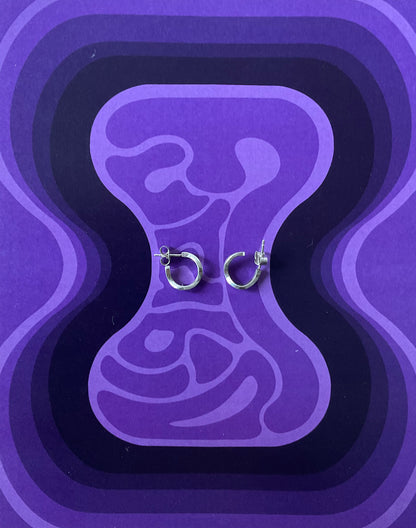 Boucle d'oreille "Nami" Argent et Améthyste sertie masse