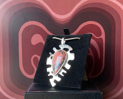 Pendentif "Umi" Argent et Rhodonite