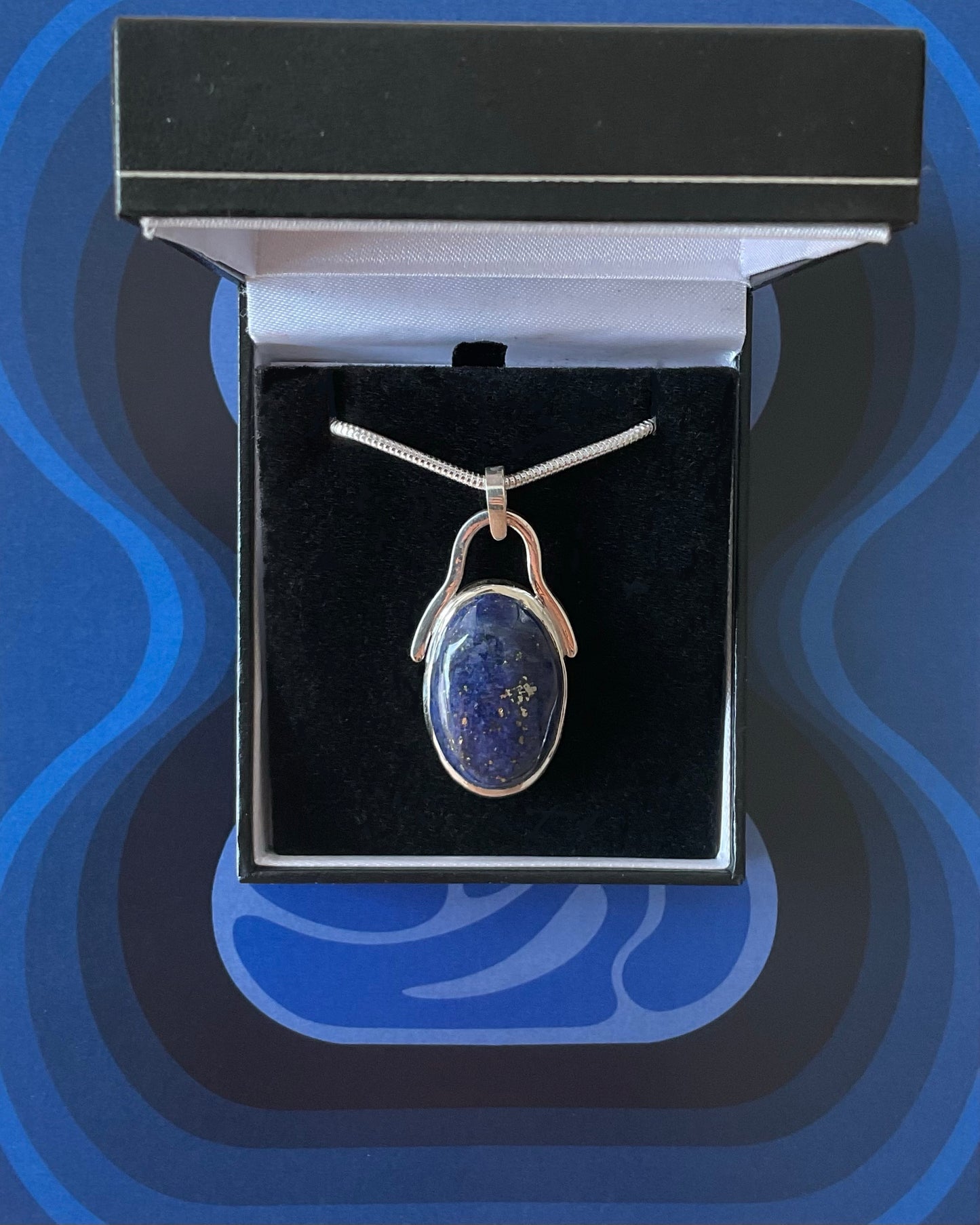 Pendentif "Iki" Argent et Lapis-lazuli