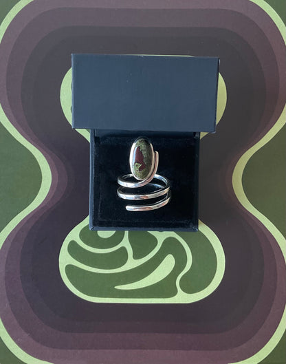 Bague "Suija" Argent et Jaspe sang de dragon