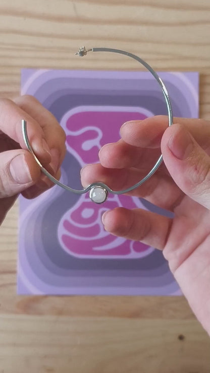 Boucle d'oreilles "Kairyū" Argent et quartz rose