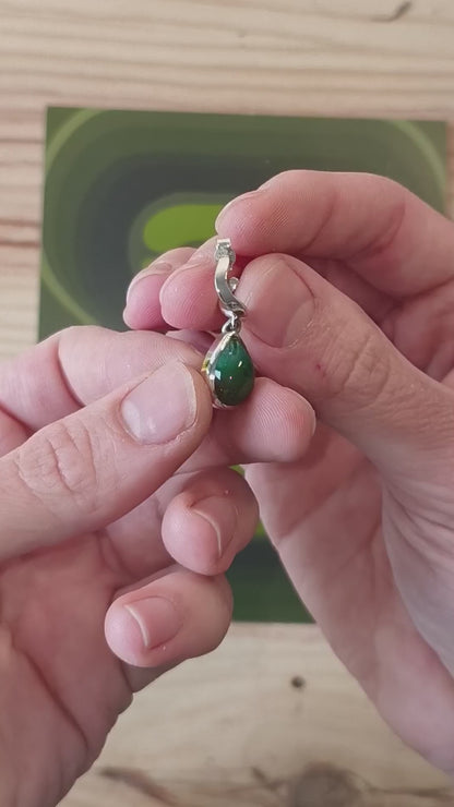 Boucle d'oreille "Nami" Argent et Pendentif Opale Noire